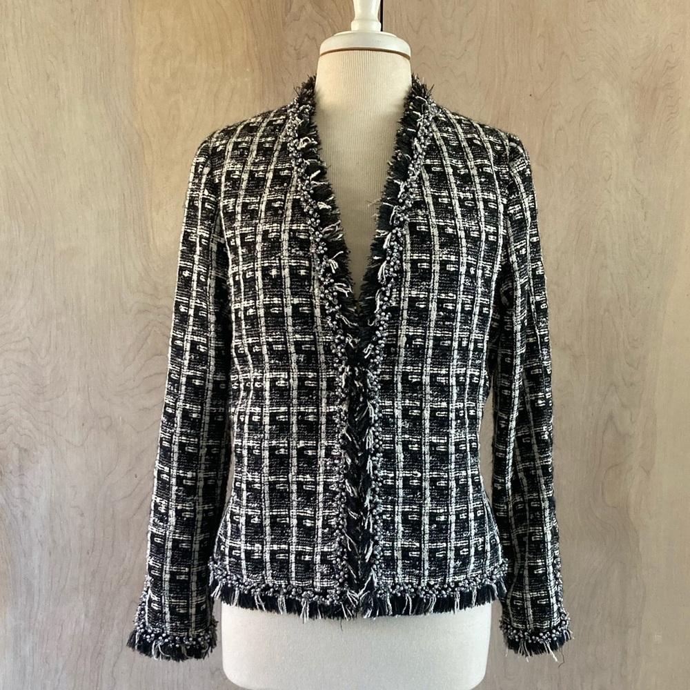 Cynthia Rose Tweed Jacket w/ Beaded detailing